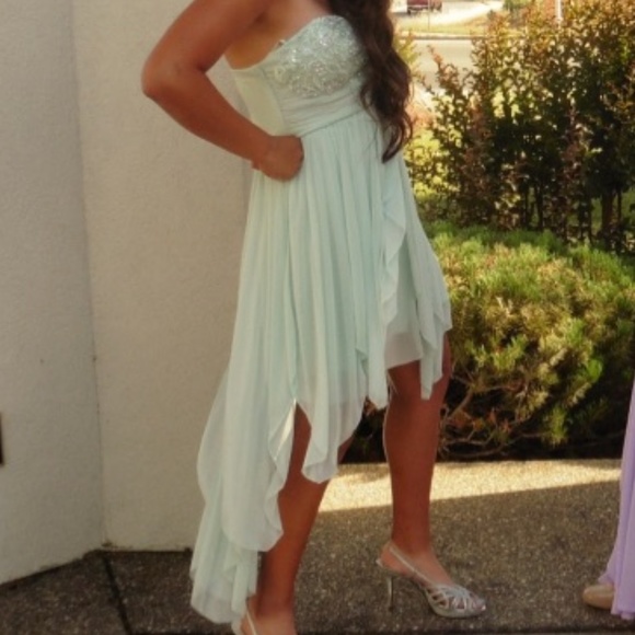 Light Green Formal High- Low Dress - Picture 5 of 6